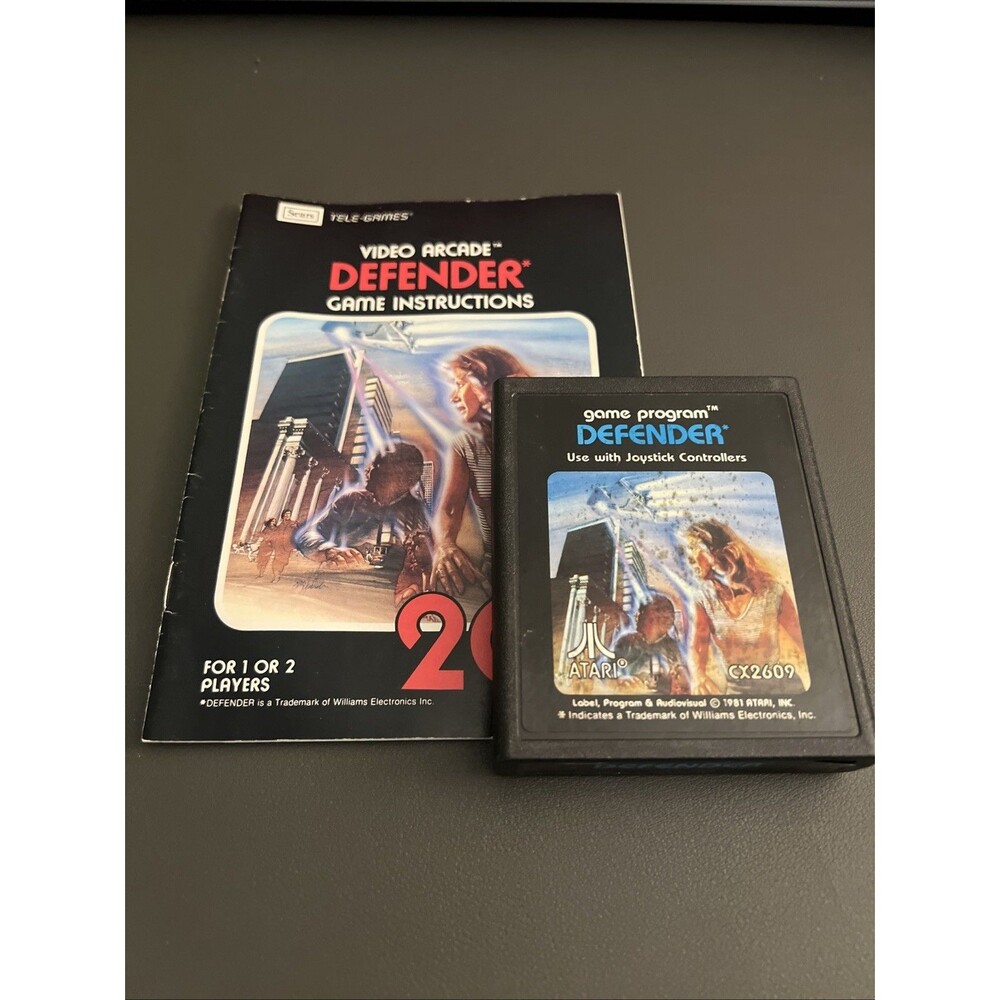 Defender, Atari 2600 Cartridge and Manual:  Tested and Working